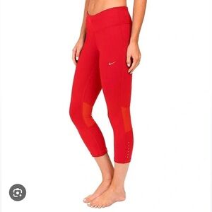 Womens Dri Fit Red Leggings